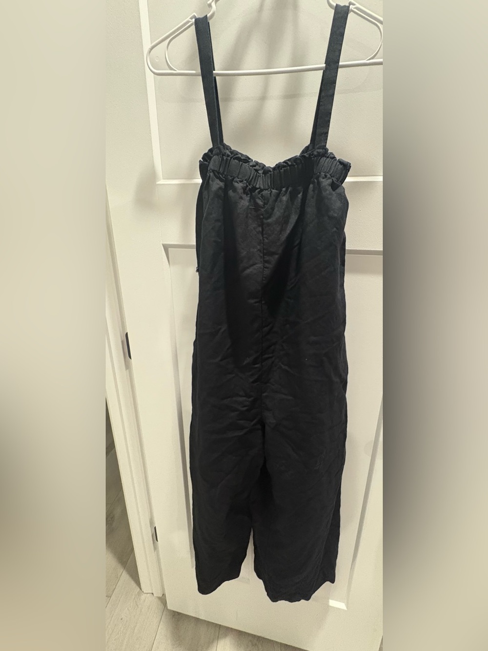 LOFT Black Strappy Wide-Leg Jumpsuit